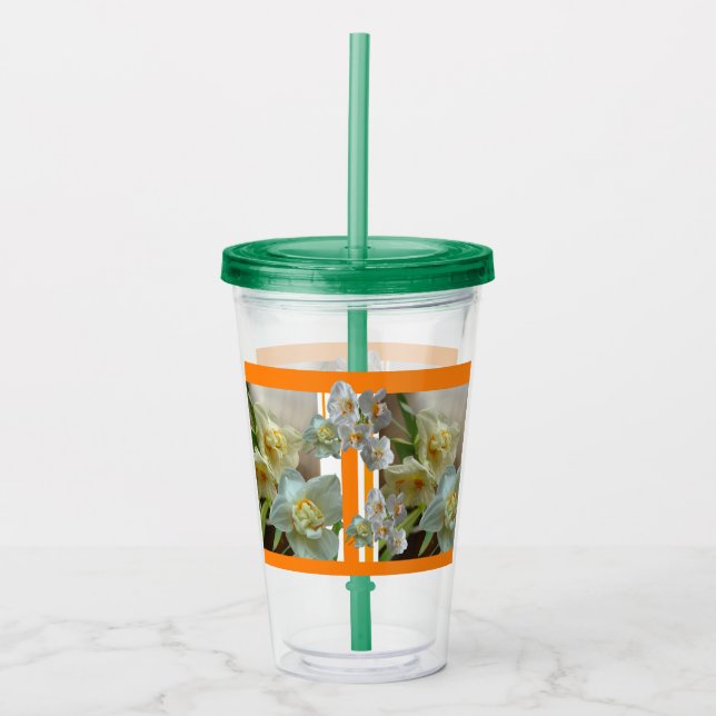 Verre En Acrylique Daffodiles de la couronne nuptiale Design Tumbler  (Devant)
