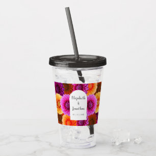 Verre En Acrylique Dahlia Mariage d'automne