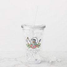 Dame de plantes aquarelle boho humour de jardinier