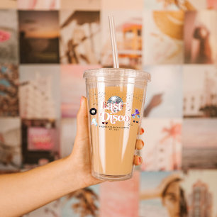 Verre En Acrylique Disco Rétro Patin à Roulettes   Enterrement de Vie