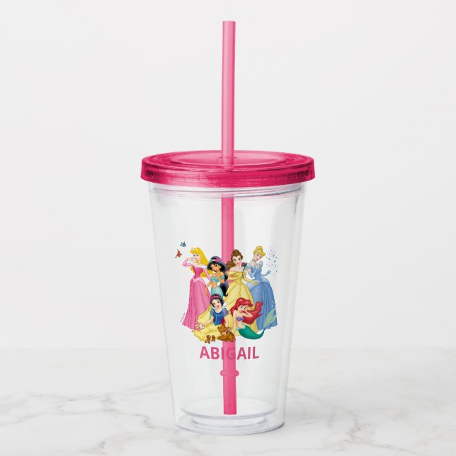 Verre En Acrylique Disney Princess Girls Fête d'anniversaire Favorise (Devant)