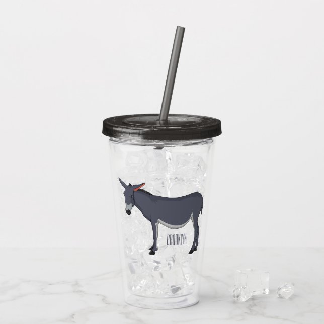 Verre En Acrylique Donkey cartoon (Dos glace)