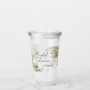 Verre En Acrylique Douche nuptiale pampas herbe fleurie moderne éléga