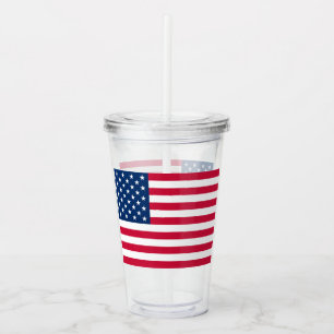 Verre En Acrylique Drapeau américain Acrylique Tumbler Patriotique