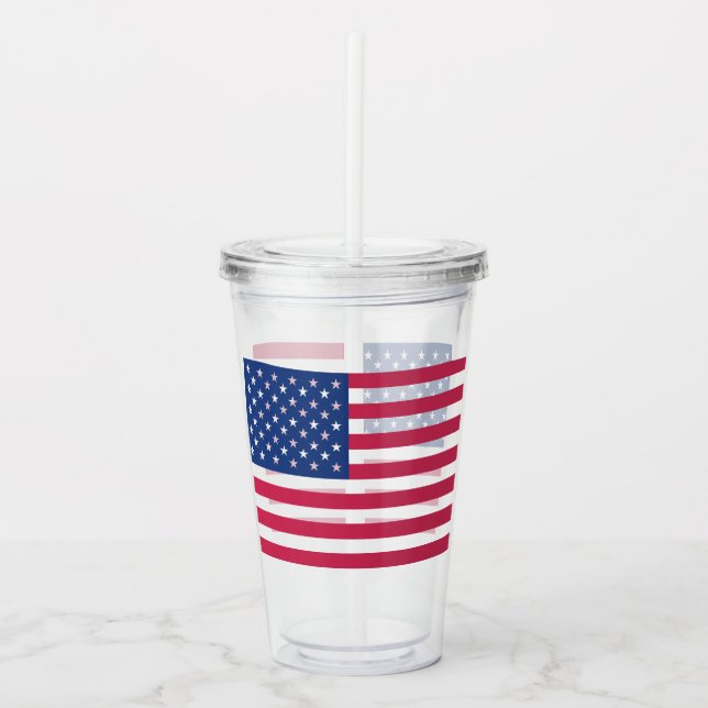 Verre En Acrylique Drapeau américain patriotique des Etats-Unis (Devant)