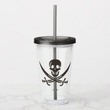 Drapeau de crâne obsidien Drapeau de pirate Calico