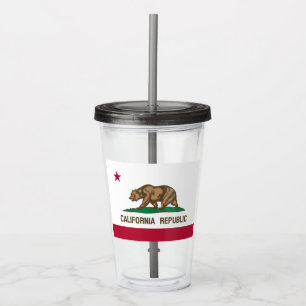 Verre En Acrylique Drapeau de l'ours de Californie : État de Cali Gol