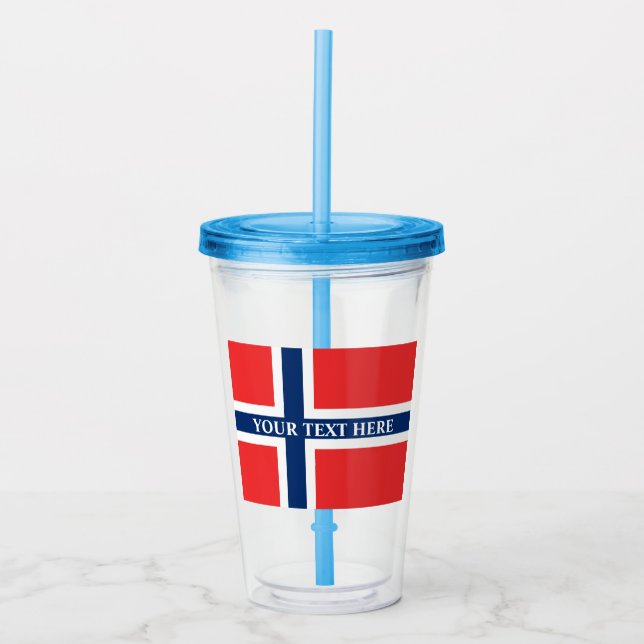 Verre En Acrylique Drapeau norvégien Norvège Parti scandinave coutume (Devant)
