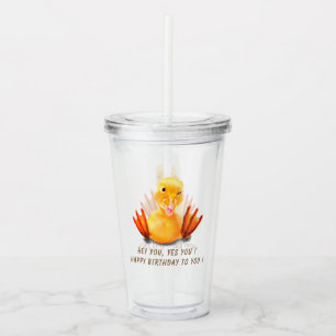 Verre En Acrylique Drôle Acrylique Tumbler Joyeux Anniversaire Canard