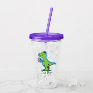 Verre En Acrylique Drôle T rex dinosaure boire du thé dessin animé