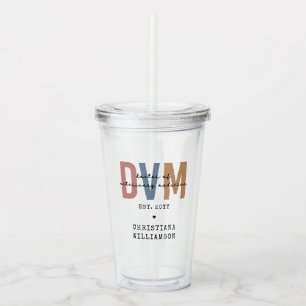 Verre En Acrylique DVM personnalisé Docteur en médecine vétérinaire C