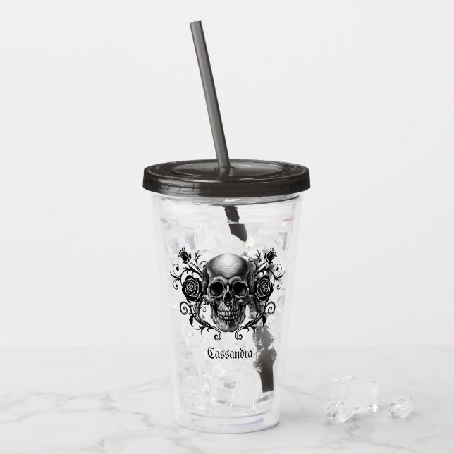 Verre En Acrylique Elegant, Romantic Goth Personalized (Devant glace)