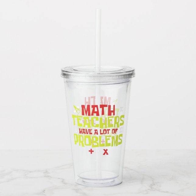 Verre En Acrylique Enseignant marrant des maths | Math Joke (Devant)