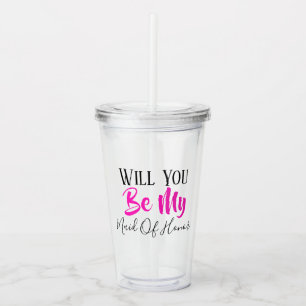 VERRE EN ACRYLIQUE ÊTES-VOUS MA MAIN DU PARTI BRIDAL HONNEUR ?