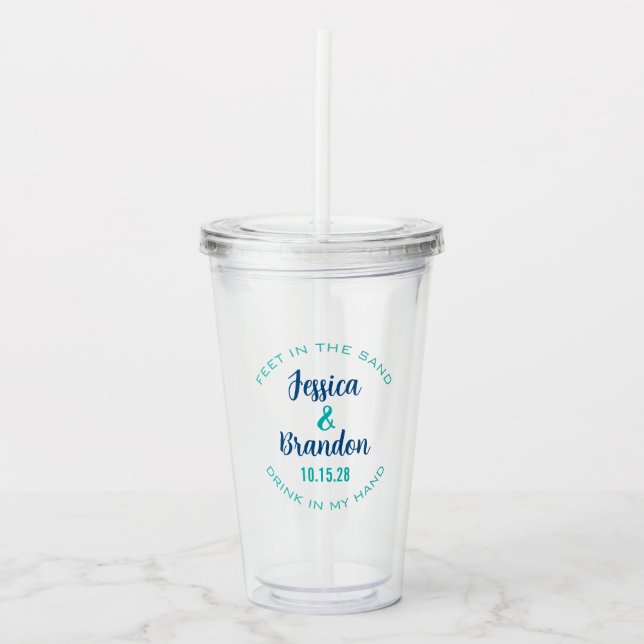 Verre En Acrylique Étiquette de mariage 30507 (Devant)