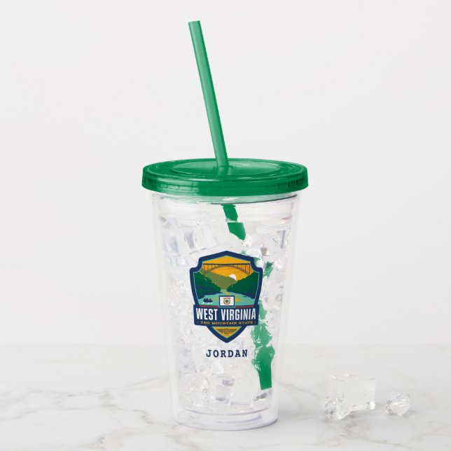 Verre En Acrylique Fierté | la Virginie Occidentale d'état (Devant glace)