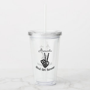 Verre En Acrylique Fille goule été Squelette Signe de paix Personnali