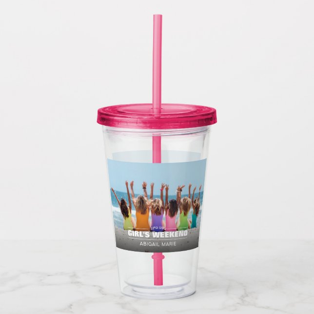Verre En Acrylique Fille sur mesure Weekend photo Acrylique Tumbler (Devant)