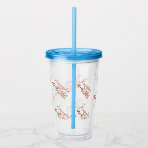 Verre En Acrylique Flèches florales personnalisées