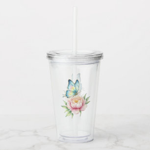 Verre En Acrylique Fleur