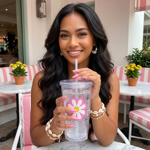 Verre En Acrylique Fleur