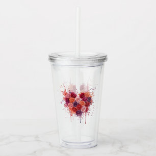 Verre En Acrylique Fleurs