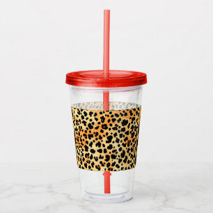 Verre En Acrylique Floral et Tigre Print Coupe en plastique