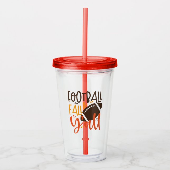 Verre En Acrylique Football Fall & Y'all (Devant)