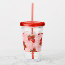 Fresh Picked Tumbler  Strawberry Fruit Acrylic Cup