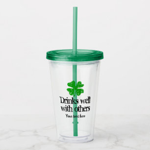 Verre En Acrylique Funny Irish St Patrick's Day cite la coutume verte