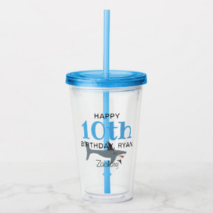 Verre En Acrylique Garçons Anniversaire Fête Âge Faveur personnalisée