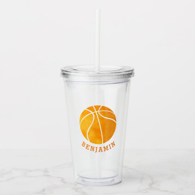 Verre En Acrylique Garçons personnalisés sportifs de basket-ball de (Devant)