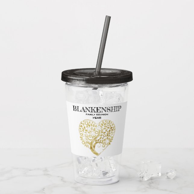 Verre En Acrylique Garde de l'arbre de coeur Gold Reunion de famille  (Dos glace)