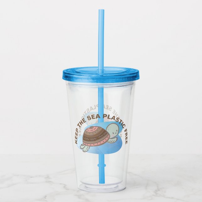 Verre En Acrylique Garder La Tortue Libre En Plastique De Mer (Devant)