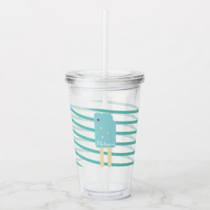 Verre En Acrylique Gaufrette de ruban Monogramme bâton de glace