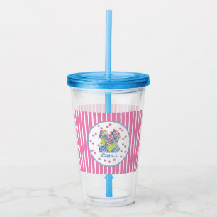 Verre En Acrylique Glace rose Crème glacée Tumbler en acrylique