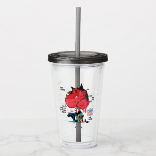 Verre En Acrylique Graffiti Lune Girl and Devil Dinosaur Peinture