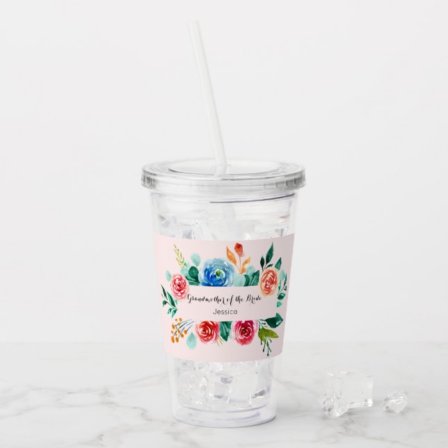 Verre En Acrylique Grand-mère du Mariage floral de la mariée (Devant glace)
