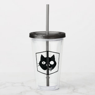 Verre En Acrylique Graphique de chat de Schrödinger