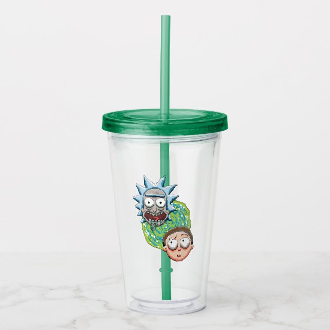 Verre En Acrylique Graphique du portail Pixelverse Rick and Morty (Devant)