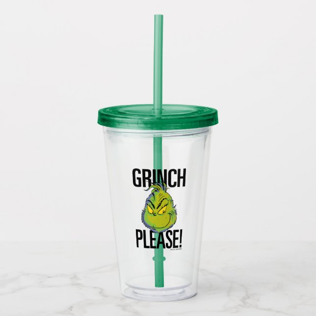 Verre En Acrylique Grinch | Drôle Grinch S'Il Vous Plaît Citer (Devant)