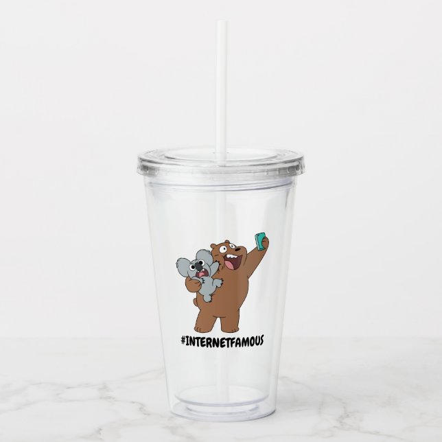 Verre En Acrylique Grizz & Nom Nom - #InternetFamous (Devant)