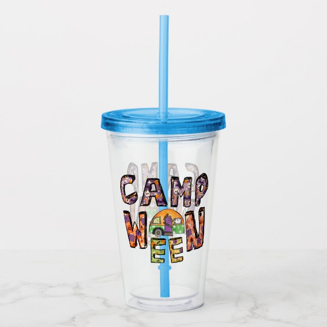Verre En Acrylique Halloween Camping | Jeu de mots (Devant)