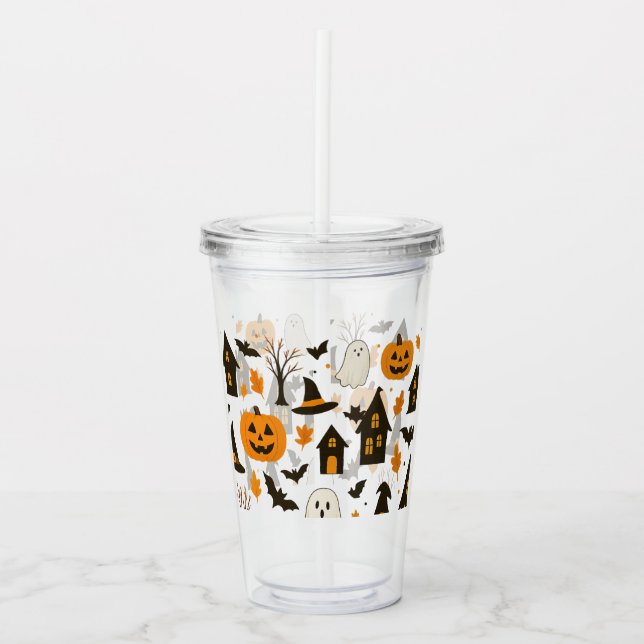 Verre En Acrylique Halloween Scary Motif - Éffrayant & Festif (Devant)
