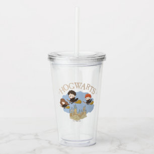 Verre En Acrylique HARRY POTTER™, Hermione & Ron Fly Over HOGWARTS™