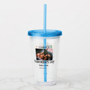 Verre En Acrylique Heureuse Sainte-Valentin ajouter nom de couple pho