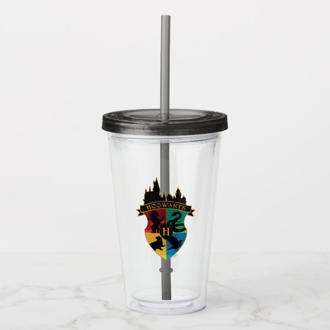 Verre En Acrylique HoGWARTS™ Castle Crest House Insigne de fierté (Devant)