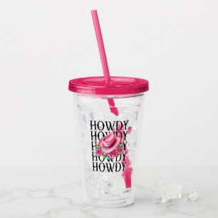 Verre En Acrylique Howdy Cowgirl, Country girl, femme du sud-ouest