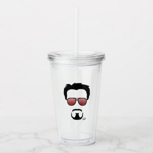 Verre En Acrylique Icône de coiffure de Tony Stark avec lunettes de s