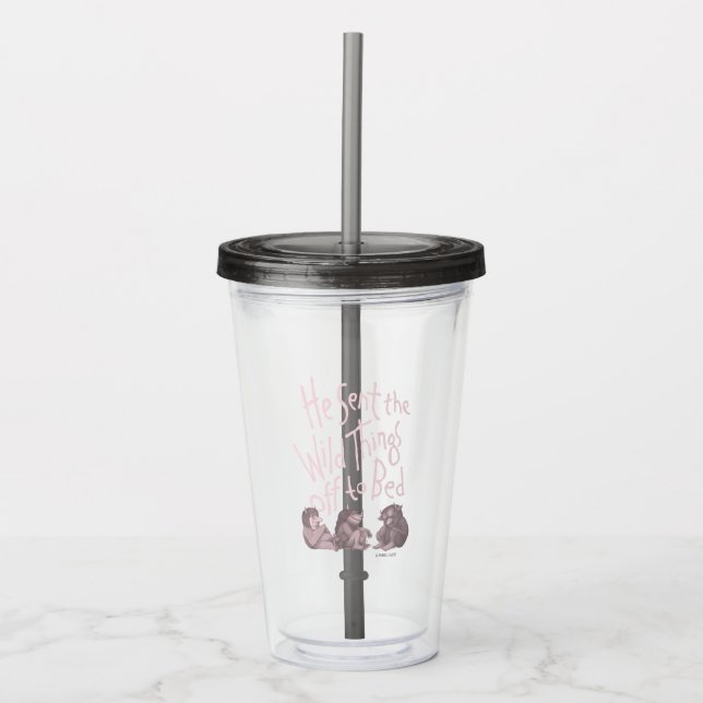 Verre En Acrylique Il a envoyé les choses sauvages au lit - rose (Devant)